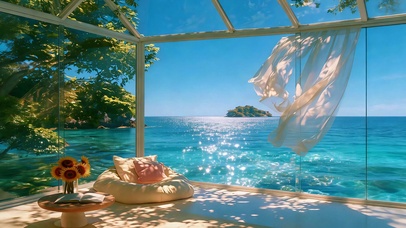 深蓝色的海屋