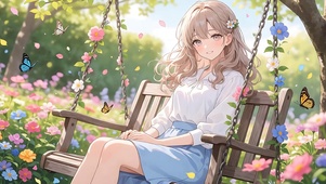 花园里荡秋千