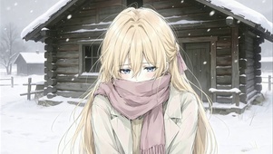 雪地金发少女