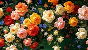 护眼绿景花草带鱼屏