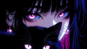 紫瞳少女与黑猫