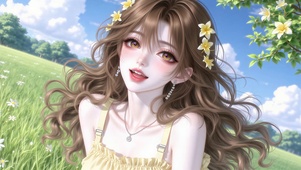 晴空下的少女