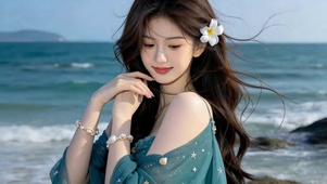 海边可爱女孩