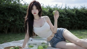 夏日清新青柠美女