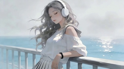 带耳机的女孩
