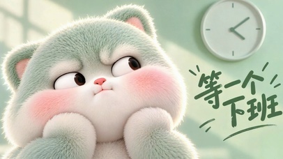 软萌圆润猫坐等下班